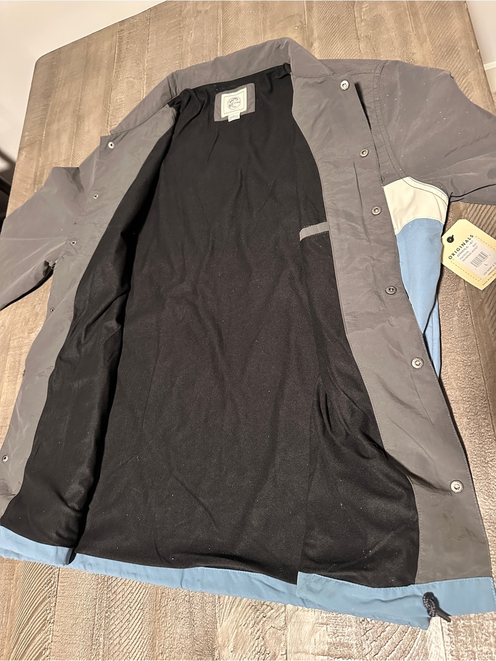 NWT Men’s O’Neill Daybreak Jacket Colorblock Blue Gray Snap Front Large - Picture 8 of 8